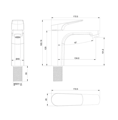 Смеситель для раковины Wonzon & Woghand WW-A40492-BG цвет Брашированное золото
