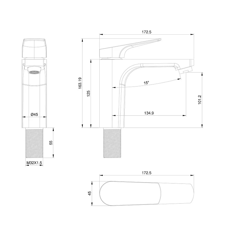 Смеситель для раковины Wonzon & Woghand WW-A40492-BG цвет Брашированное золото
