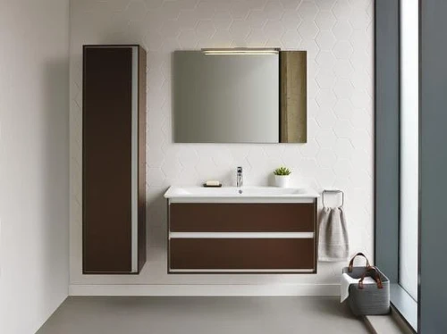 Тумба под раковину Ideal Standard Connect Air 100 E0821VY подвесная цвет Matt Dark Brown + Matt White (Темно-коричневый матовый + Белый матовый)