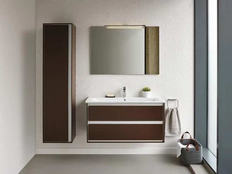 Тумба под раковину Ideal Standard Connect Air 100 E0821VY подвесная цвет Matt Dark Brown + Matt White (Темно-коричневый матовый + Белый матовый)