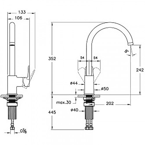 Смеситель для кухни Vitra Flow Soft A4341936EXP Черный матовый латунь