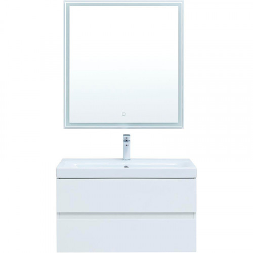 Комплект мебели для ванной Aquanet Беркли 80 306360 подвесной Белый глянец МДФ / ЛДСП