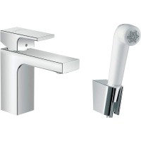 Смеситель для раковины Hansgrohe Vernis Shape 71216000 с гигиеническим душем Хром латунь