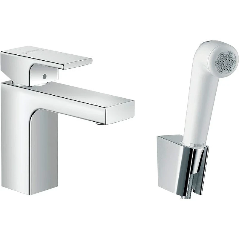 Смеситель для раковины Hansgrohe Vernis Shape 71216000 с гигиеническим душем Хром латунь