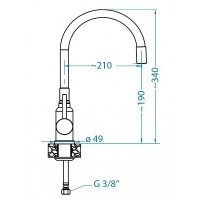 Смеситель для кухни Alveus Flexa 1147056 Черный матовый нержавеющая сталь