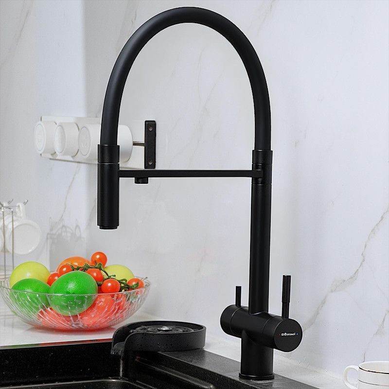 Смеситель для кухни Domaci Ливорно D8644BK цвет Черный матовый