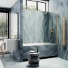 Шторка на ванну Maybah Glass MGV-598-3 600x1400 поворотная на монопетле Золото стекло прозрачное