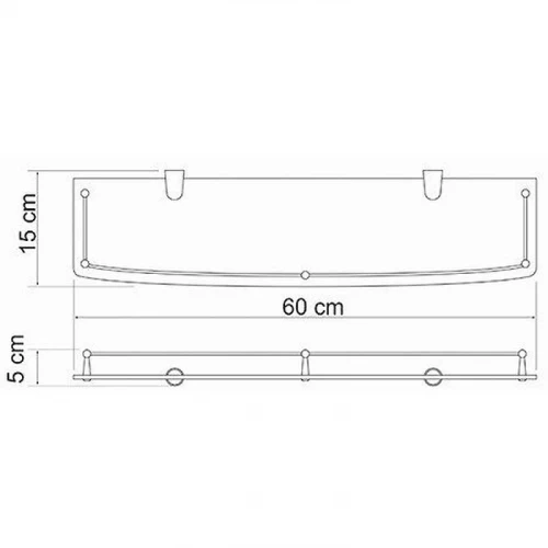 Стеклянная полка WasserKRAFT K-555 Хром