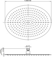 Верхний душ RGW Shower Panels SP-83-25 21148325-01 Хром нержавеющая сталь на потолок