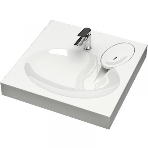 Раковина Reflection Gamma 60 RX6060GM на стиральную машину Белая искусственный камень (литьевой мрамор) подвесная, на стиральную машину