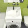 Раковина Reflection Gamma 60 RX6060GM на стиральную машину Белая искусственный камень (литьевой мрамор) подвесная, на стиральную машину