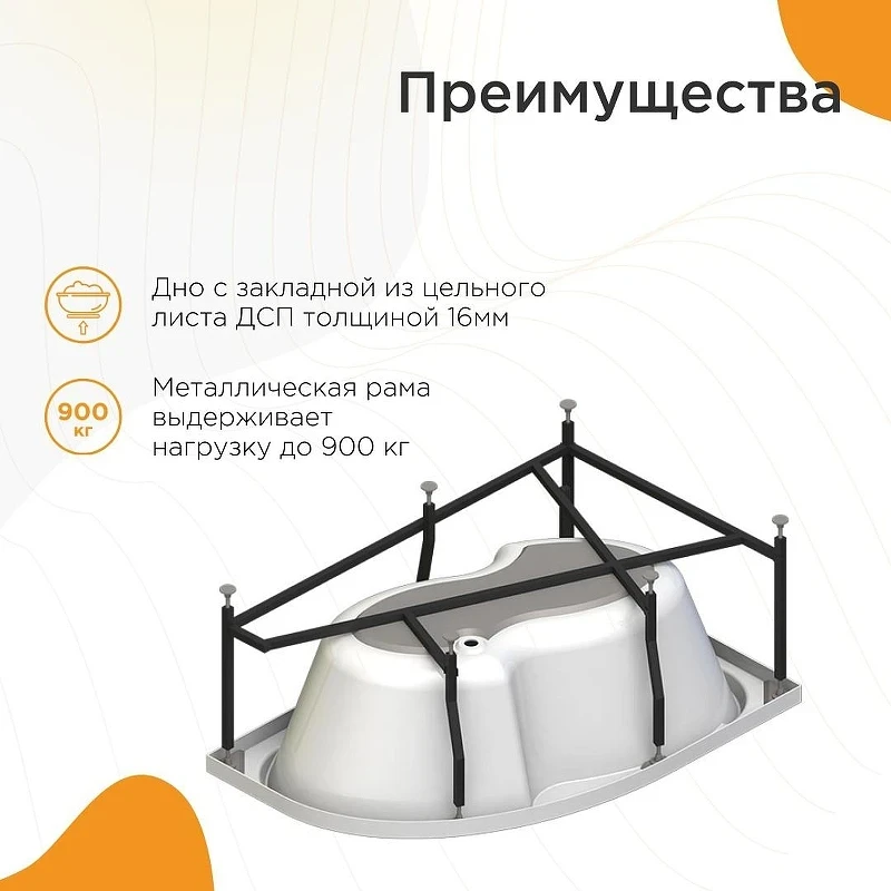 Акриловая ванна Radomir Vannesa Ирма 160x105 L 2-89-2-1-9-229 цвет Белый