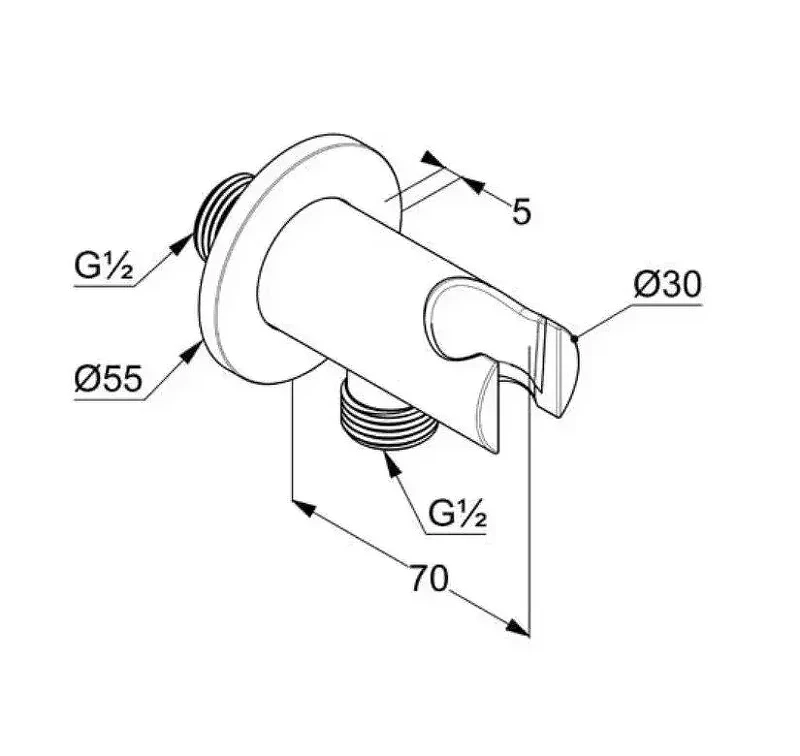 Шланговое подключение Kludi A-Qa 65567N2-00 цвет Оружейная сталь