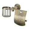 Держатель туалетной бумаги и освежителя воздуха Savol S-R06651C с крышкой цвет Бронза