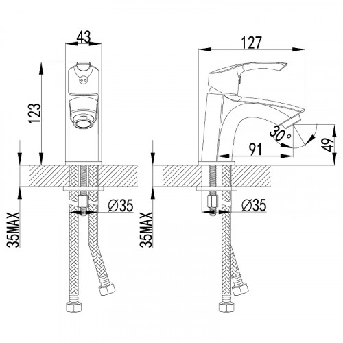Смеситель для раковины Lemark Plus Strike LM1106C Хром