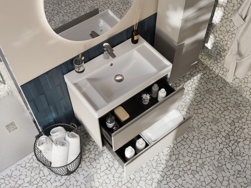 Тумба под раковину Roca Ona 80 A857630510 подвесная Бежево-серый матовый