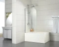 Шторка на ванну Azario Merrit 80 AZ-NF6211 800 профиль Серебро стекло прозрачное