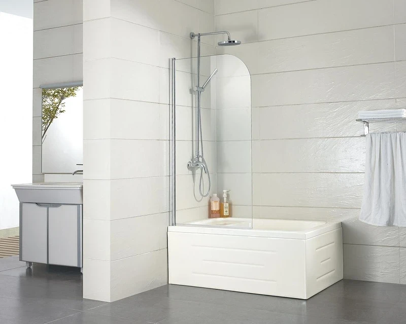 Шторка на ванну Azario Merrit 80 AZ-NF6211 800 профиль Серебро стекло прозрачное