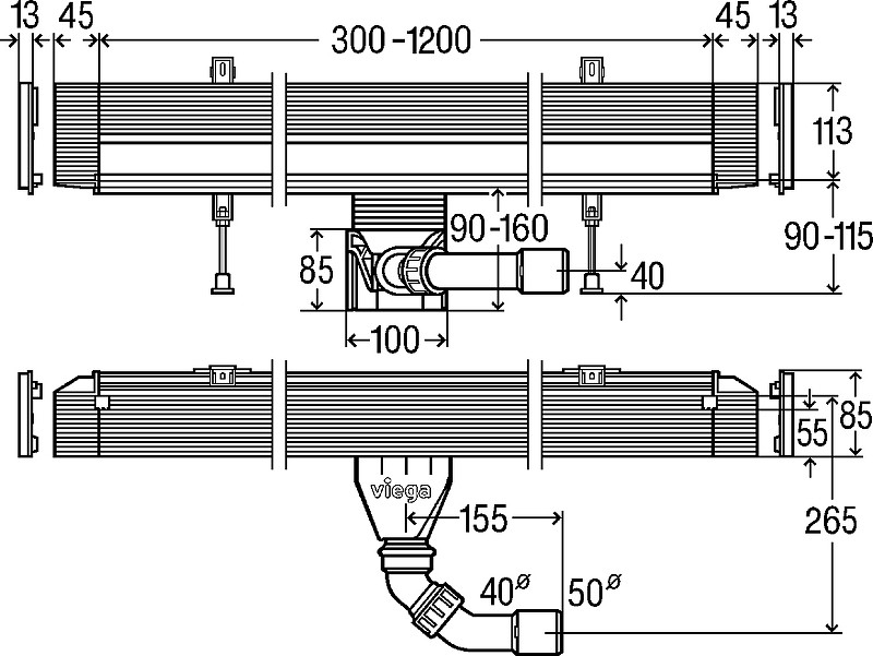 Душевой лоток Viega Advantix Vario 4967.10 736552 без решетки