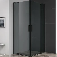 Душевой уголок Cezares Slider 110x80 SLIDER-AH-2-70/80-100/110-GRIGIO-NERO профиль Черный матовый стекло тонированное