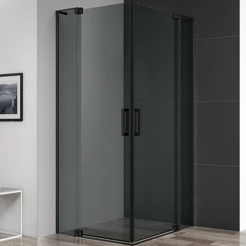 Душевой уголок Cezares Slider 110x80 SLIDER-AH-2-70/80-100/110-GRIGIO-NERO профиль Черный матовый стекло тонированное