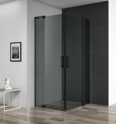 Душевой уголок Cezares Slider 110x80 SLIDER-AH-2-70/80-100/110-GRIGIO-NERO профиль Черный матовый стекло тонированное