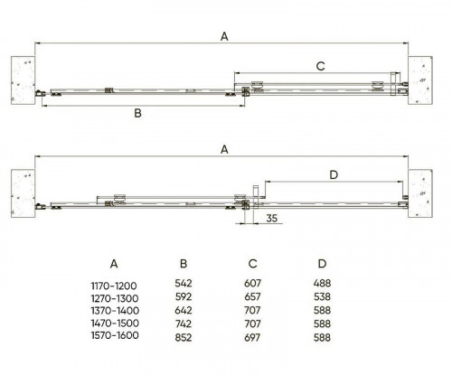 Душевая дверь Veconi Vianno VN-70B 120 VN70B-120-01-C4 профиль цвет Черный матовый стекло прозрачное