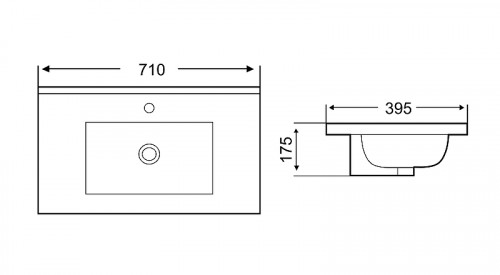 Раковина WeltWasser Deilbach 7517 70 10000005584 Белый глянец фаянс полувстраиваемая