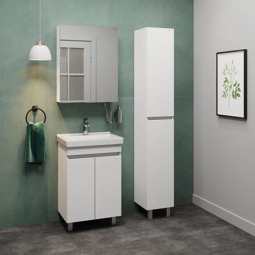 Тумба под раковину Onika Милтон Квадро 55 105561 Белая МДФ / ЛДСП