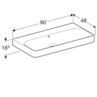 Раковина Geberit Smyle Square 90 500.250.01.1 Белая фарфор полувстраиваемая