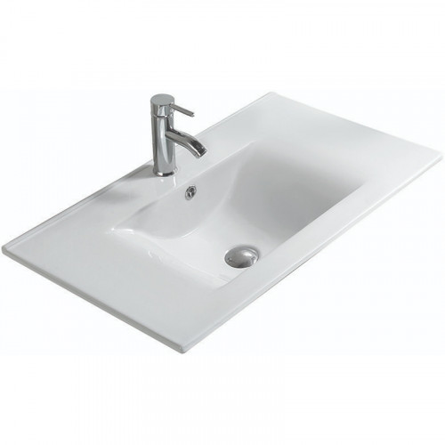 Раковина SantiLine 80 SL-2110 (80) Белая фаянс полувстраиваемая