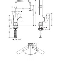 Смеситель для раковины Hansgrohe Metropol 32511670 Черный матовый латунь