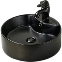 Раковина SantiLine 47 SL-1069MB Черная матовая фаянс накладная