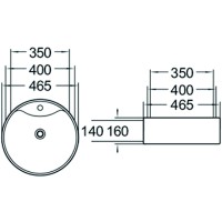 Раковина SantiLine 47 SL-1069MB Черная матовая фаянс накладная