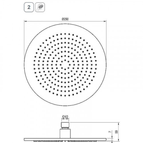 Верхний душ Ravak 980.20GB X07P699 Графит