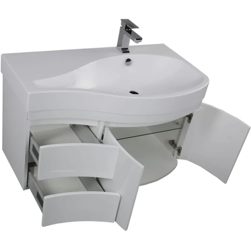 Комплект мебели для ванной Aquanet Сопрано 95 R 169345 Белый МДФ / ЛДСП