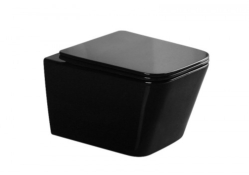 Унитаз Gid Cuadrado Tr2155BL 62238Y подвесной цвет Черный глянцевый с сиденьем Микролифт