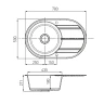 Кухонная мойка Aquaton Амира 78 1A712932AI250 Серый шелк искусственный камень (литьевой мрамор) встраиваемый