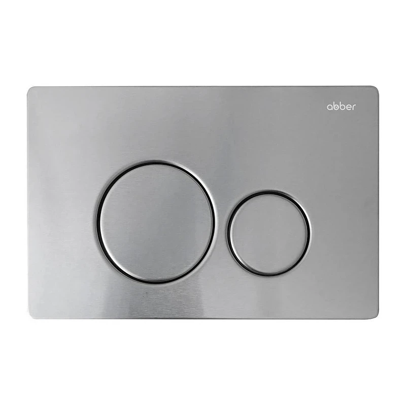 Комплект унитаза Abber Rechteck AC1201-AC0105-AC0121MCH с сиденьем Микролифт и клавишей смыва цвет Матовый хром