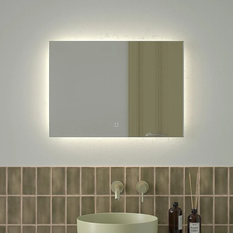 Зеркало Defesto Glow 70х50 DF 2504SH с подсветкой 21W-4500К/с фацетом/Сенсорный выключатель/Нейтральный белый свет