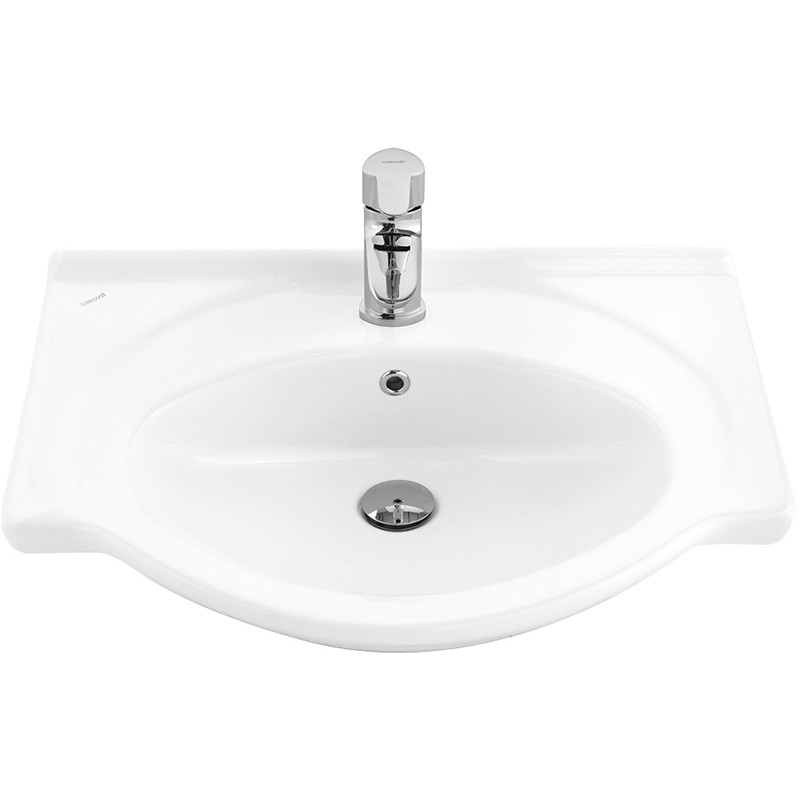 Раковина Creavit Etol 65 ET065-00CB00E-0000 Белая фарфор подвесная, полувстраиваемая