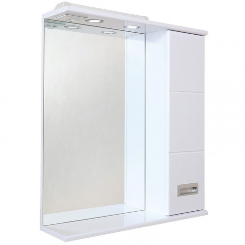 Зеркало со шкафом Onika Балтика 67.02 R 206704 с подсветкой Белое МДФ / ЛДСП, стекло