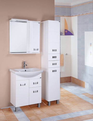 Зеркало со шкафом Onika Балтика 67.02 R 206704 с подсветкой Белое МДФ / ЛДСП, стекло