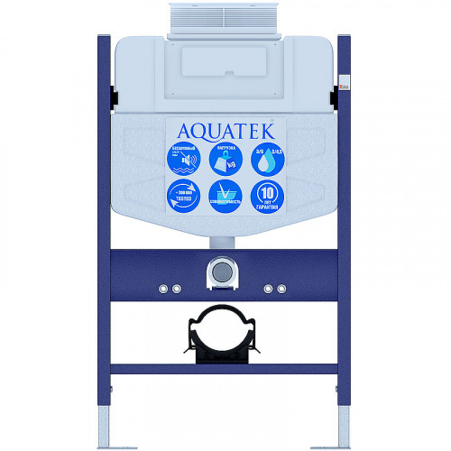 Инсталляция Aquatek INS-0000018 для унитаза без клавиши смыва нержавеющая сталь