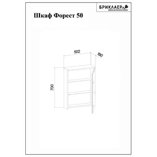 Зеркальный шкаф Бриклаер Форест 50 4627125414701 с подсветкой Дуб золотой Антрацит МДФ / ЛДСП, стекло