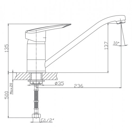 Смеситель для кухни Haiba HB4907 Хром