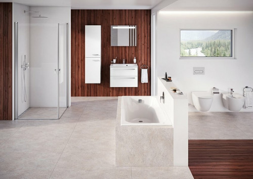 Шкаф пенал Ravak SB Chrome 39 L X000000966 подвесной Капучино Белый МДФ / ЛДСП