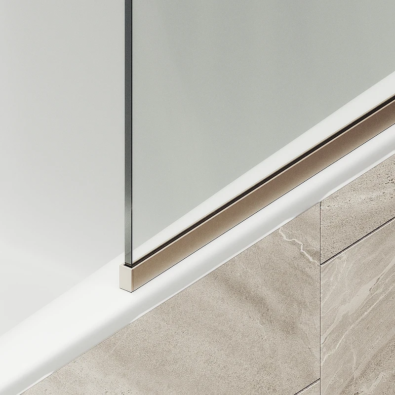 Шторка на ванну Maybah Glass MGV-126-2у 440x1400 в узком профиле Бронза стекло прозрачное