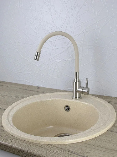 Смеситель для кухни Viko V-4438 Нержавеющая сталь Бежевый