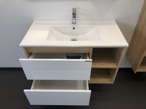 Тумба с раковиной Comforty Гамбург 90 00004142225 подвесная Дуб сонома